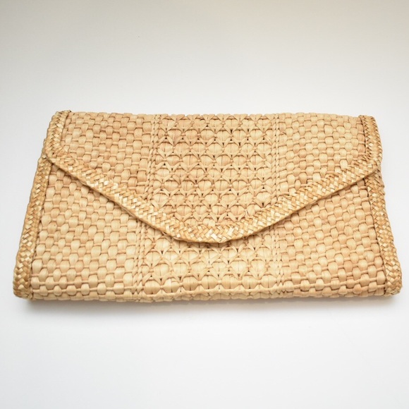 Handbags - Vintage Straw Woven Clutch Handbag